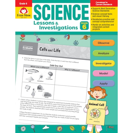 Evan-Moor Educational Publishers Science Lessons and Investigations, Teachers Edition, Grade 6 4316